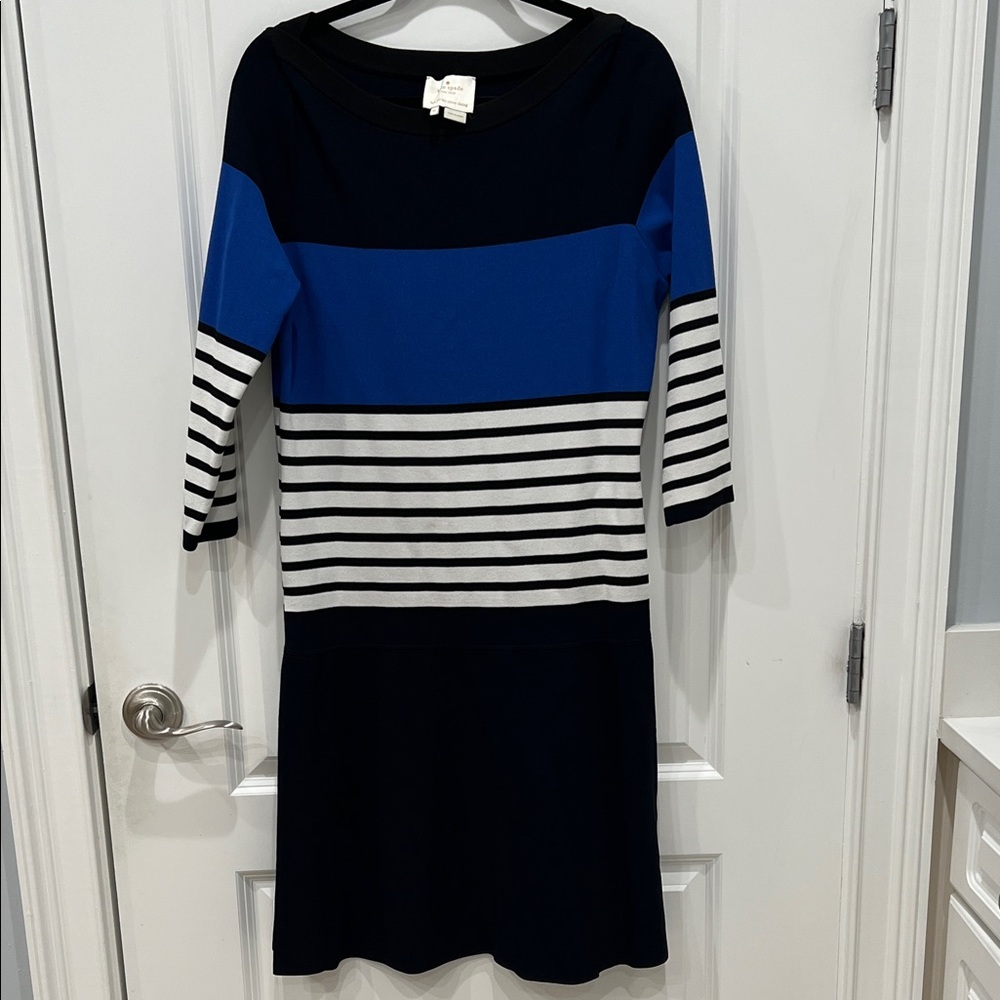 Kate Spade Navy and Cobalt Striped Dress